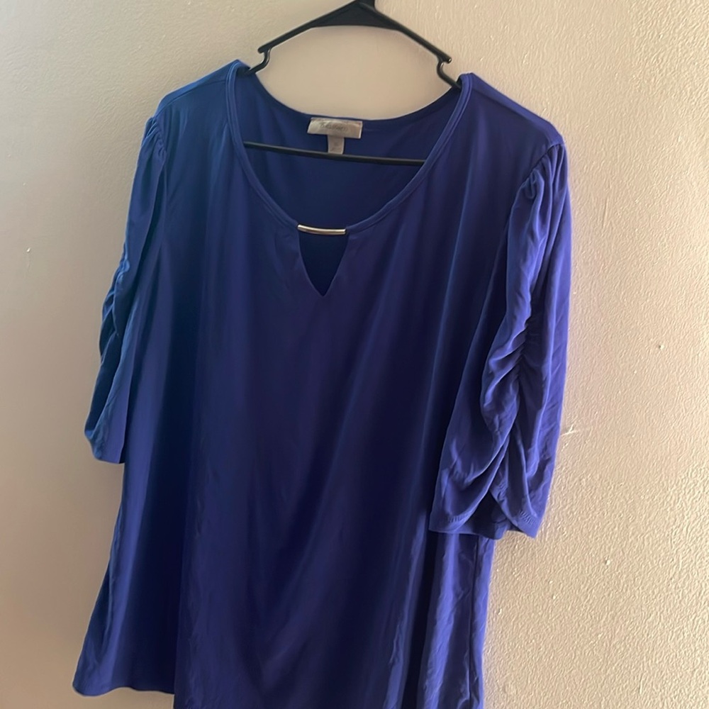 Pretty dark blue women dress shirt